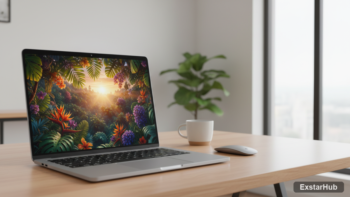 Surface Laptop Ultra displaying a vibrant HDR image with rich colors and mini LED display.