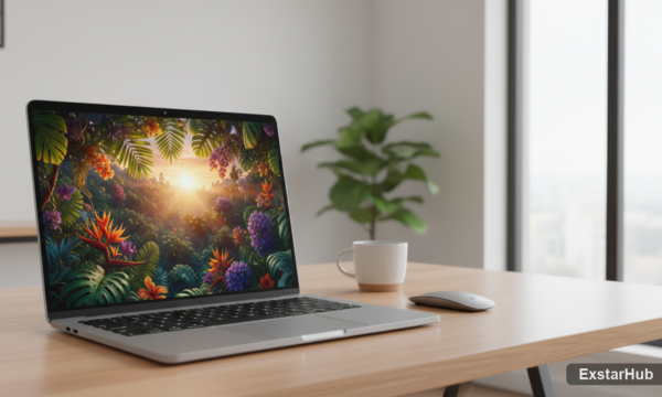 Surface Laptop Ultra displaying a vibrant HDR image with rich colors and mini LED display.