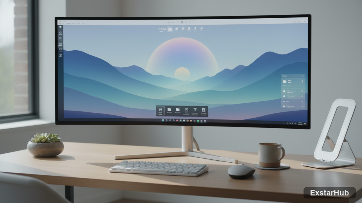 Windows 11 workspace blending macOS-inspired design elements for enhanced productivity.