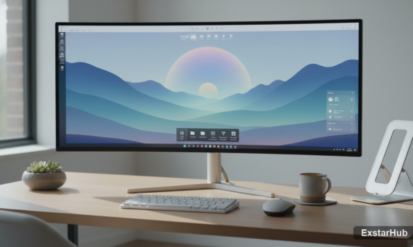 Windows 11 workspace blending macOS-inspired design elements for enhanced productivity.