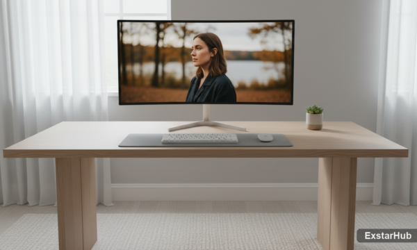 Imagen AI review: Workspace featuring photo editing software and a portrait with blurred background.