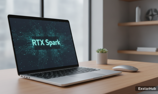 Nvidia RTX Spark chip integrated into a modern laptop for AI computing.