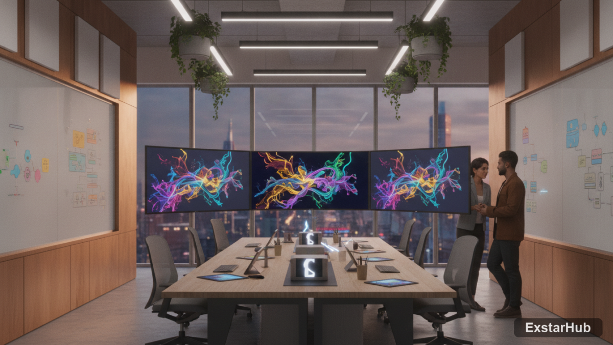 Digital art studio showcasing generative AI and game development workflow.