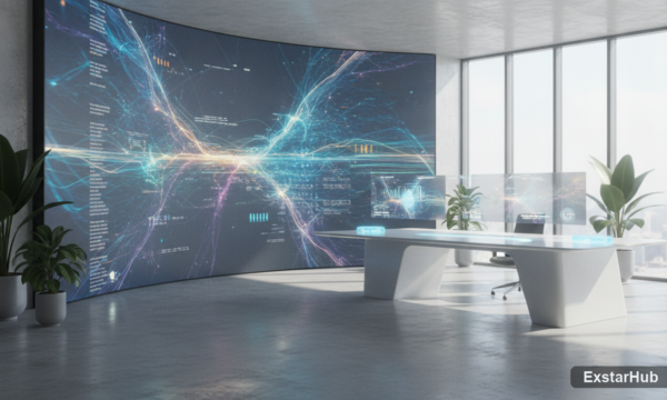 Google Gemini AI workspace with data visualizations showcasing artificial intelligence technology.