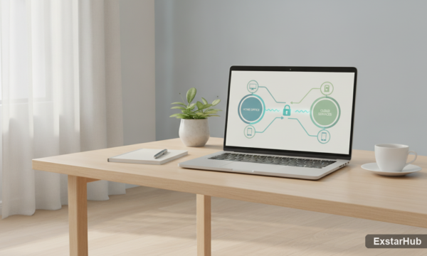 Secure home network access diagram with Tailscale.