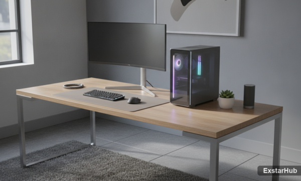 Gaming PC with RGB lighting - a powerful RTX 5070 Ti gaming pc setup.