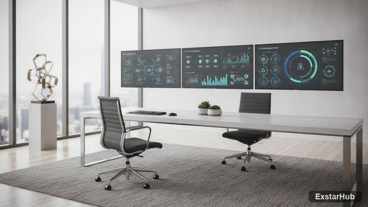 Data management office showcasing Claude Fable 5 data retention concerns.