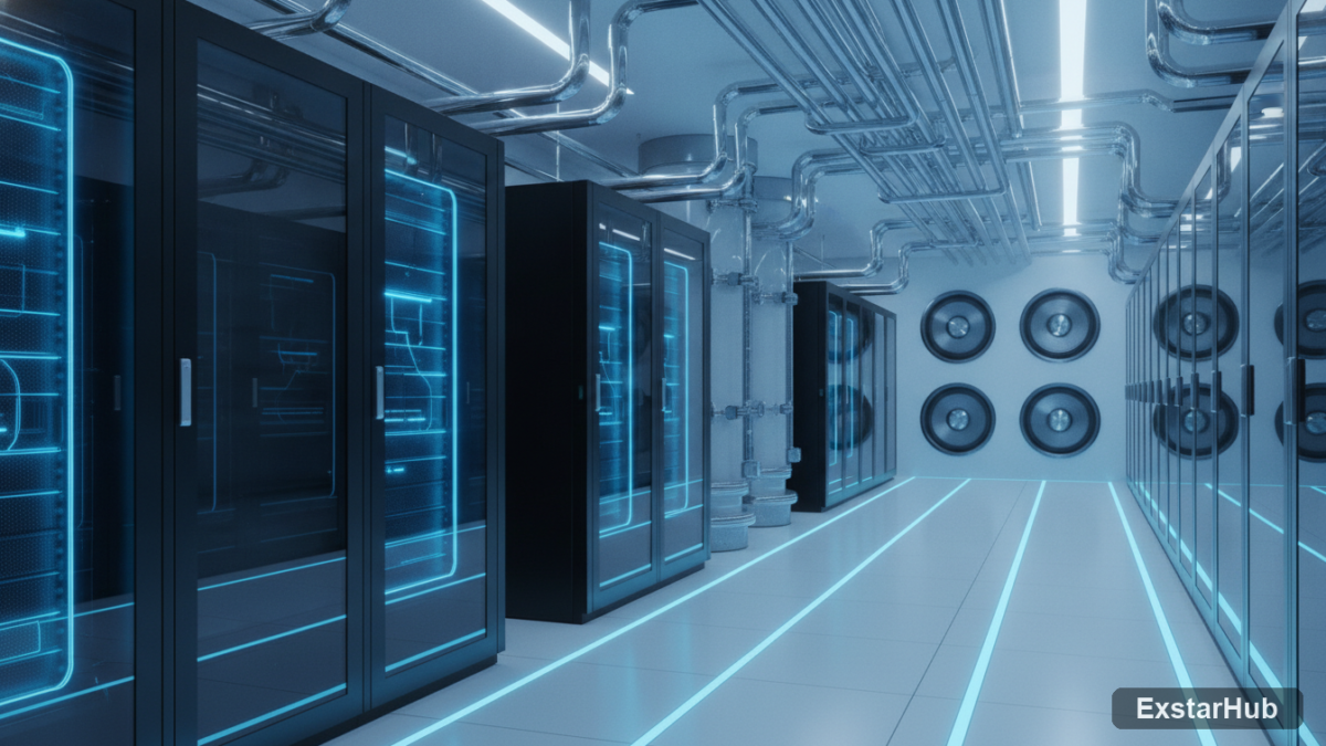 Amazon data center liquid cooling system - showcasing water efficiency and sustainable technology.