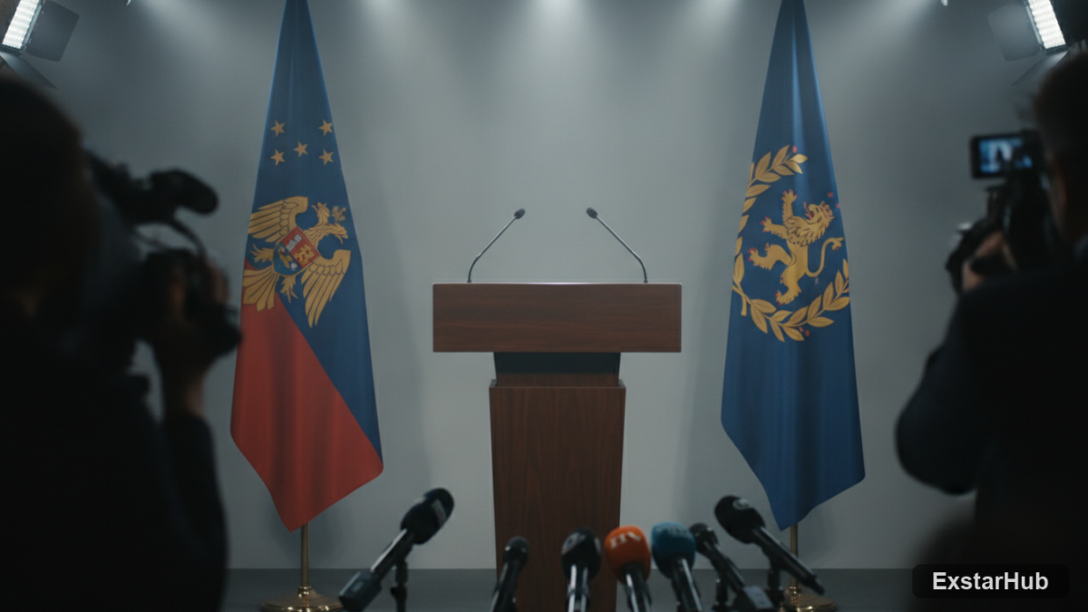 Government press briefing podium symbolizing the legal proceedings around OpenAI ChatGPT lawsuit.