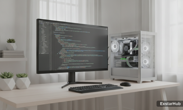 Workspace with Nvidia GPU showcasing Windows 11 AI features.