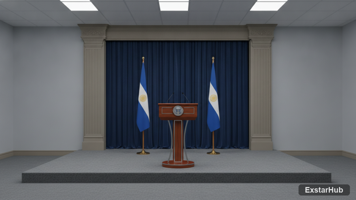 Government press briefing podium representing the anthropic ai models restriction
