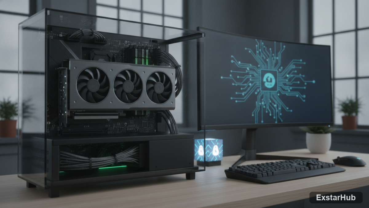 Nvidia GPU in a Linux workstation setup representing NVK DLSS support