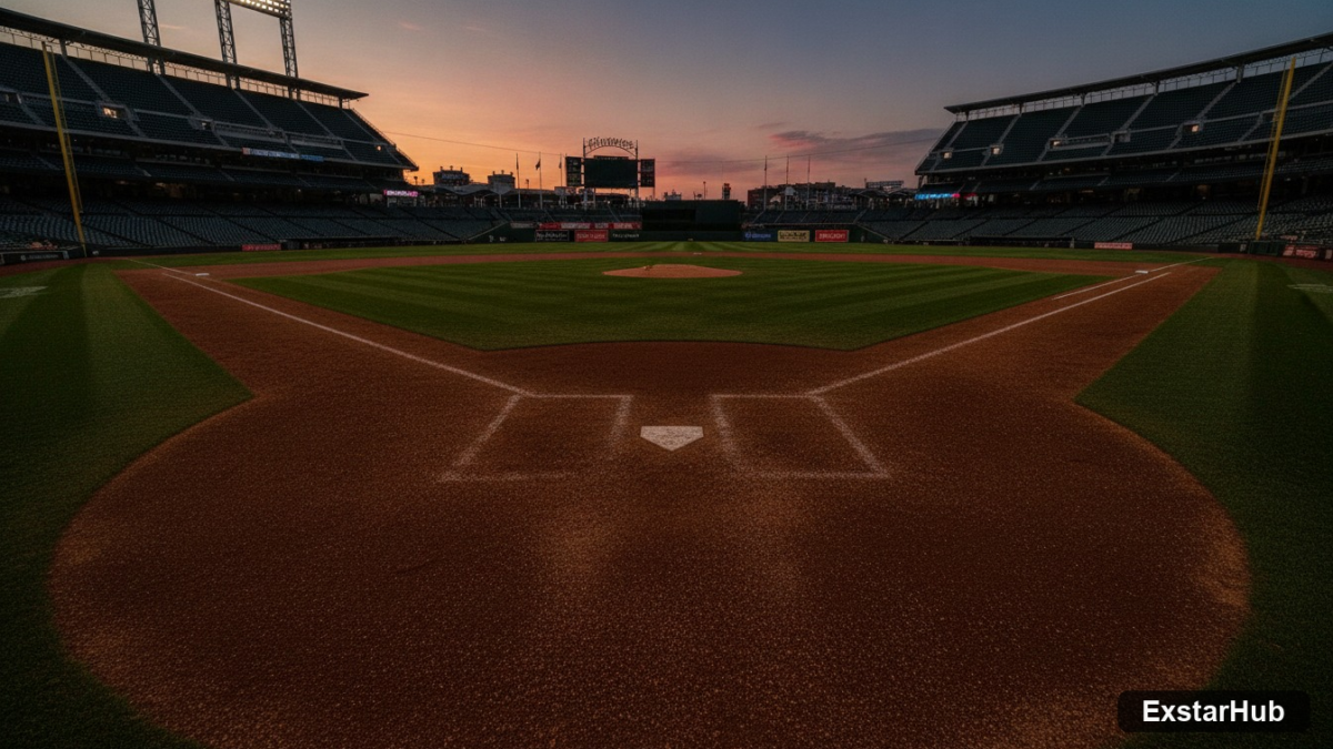 An empty center field at a baseball stadium representing the moment Buxton leaves twins game against yankees in the first inning.