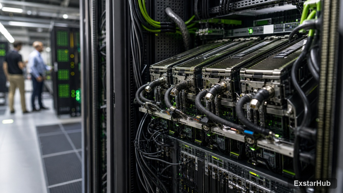 High-density AI server racks representing NVIDIA Rubin GPU architecture and agentic AI infrastructure.