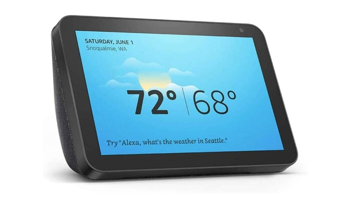 Official Amazon Echo Show 8 product photograph for Amazon prices coverage.