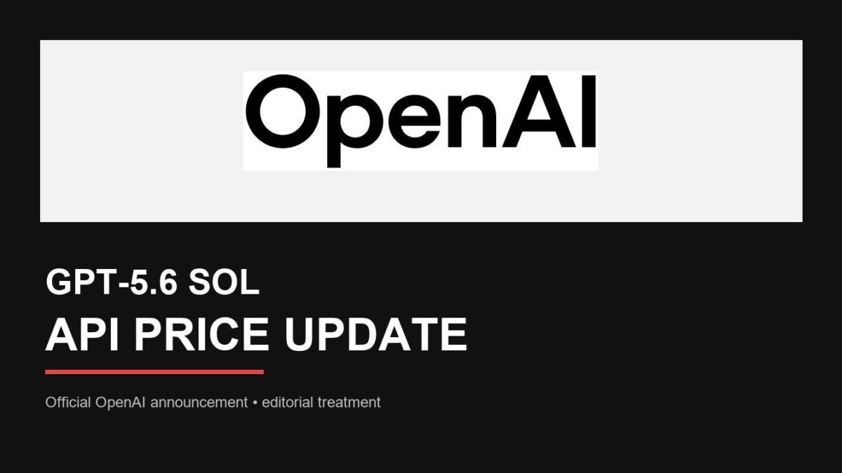 Official OpenAI wordmark artwork used as an editorial visual for OpenAI’s GPT-5.6 Sol API pricing update.