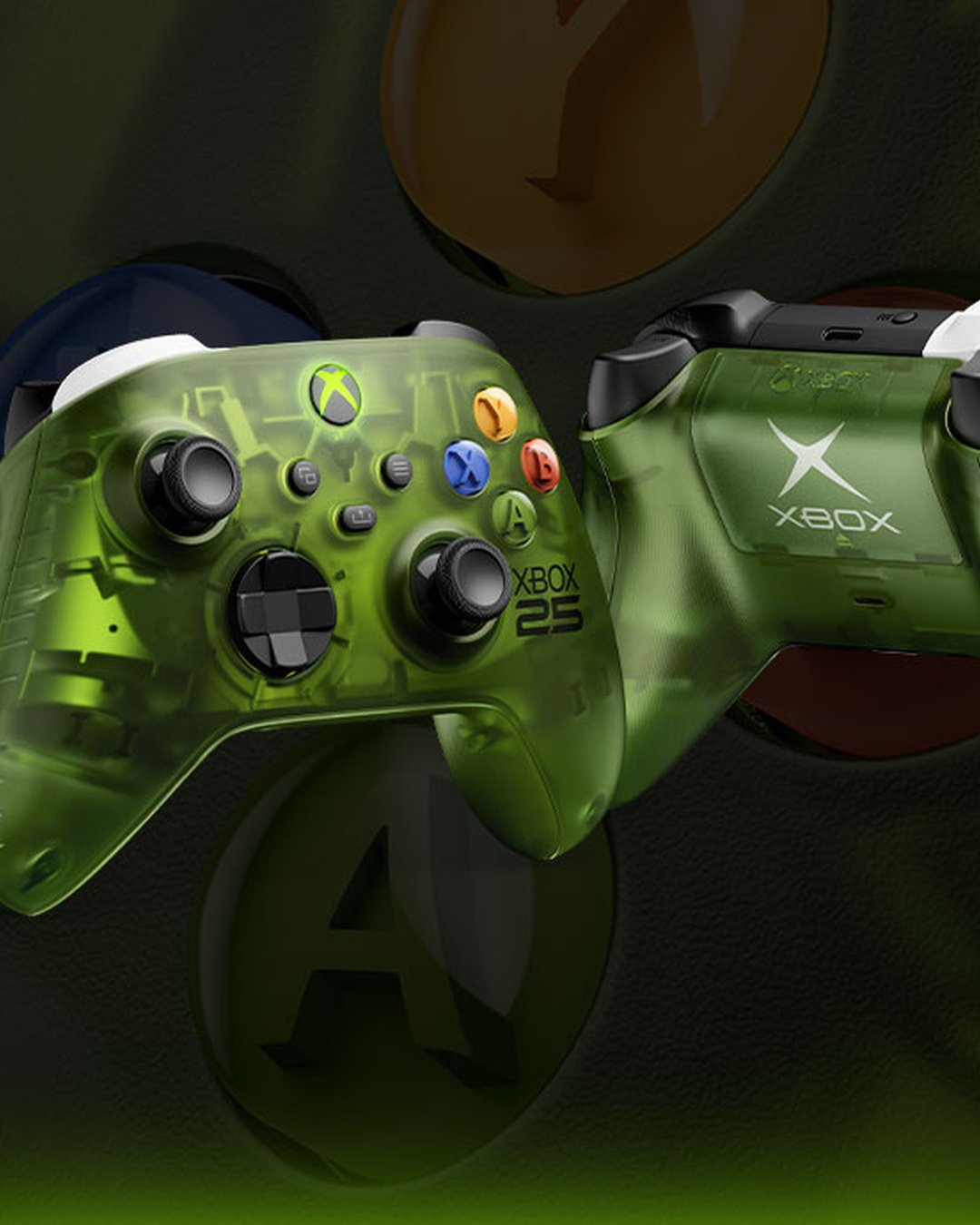Official Xbox X25 Special Edition Wireless Controller in translucent OG Green.